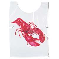 AmerCareRoyal Poly Lobster Bib, Adult, White, 500/Box, 5 Boxes/Carton (PB25)