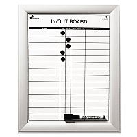 AbilityOne 7520014845261, SKILCRAFT Magnetic In/Out Board, Up to 14 Employees, 11 x 14, White Surface, Anodized Aluminum Frame