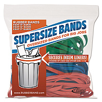 Alliance SuperSize Bands, 0.25" Wide, Assorted Lengths (12", 14" and 17"), 4,060 psi Max Elasticity, Assorted Colors, 24/Pack (08997)