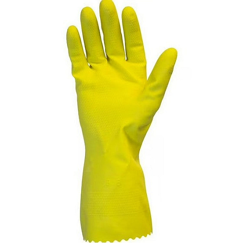Safety Zone Flock Lined Latex 20 Mil Gloves, 12 Inch Length, Yellow, X-large, 12 Pair Per Bag, 10 Bags Per Case, 12 Pairs (GRFY-XL-2T-R/C)
