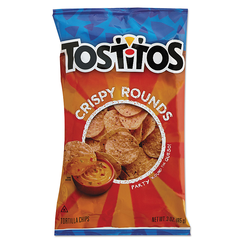 Tostitos Tortilla Chips Crispy Rounds, 3 oz Bag, 28/Carton (20871)