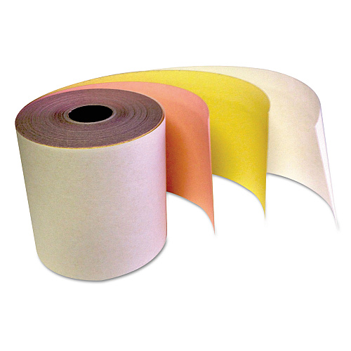 IMPRESO Carbonless Receipt Rolls, 3" x 67 ft, White/Canary/Pink, 5/Pack (341510PK)