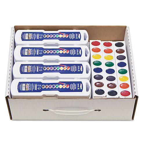 Prang Professional Watercolor Master Pack: 24 Eight-Color Palette Sets and 12 Eight-Color Refill Strips, Assorted Colors (08020)