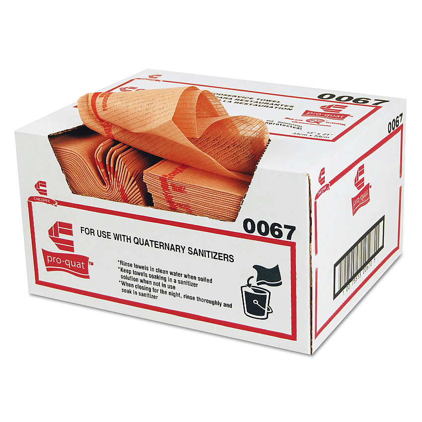 Chix Pro-Quat Food Service Towels, Medium Duty, 13 x 21, Red, 150/Carton (0067)