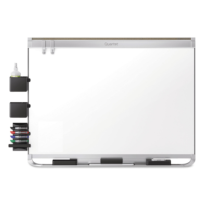 Quartet Prestige 2 DuraMax Magnetic Porcelain, 96 x 48, White Surface, Silver Aluminum/Plastic Frame 96" (8 ft) Width x 48" (4 ft) Height - White Porcelain Surface - Silver Aluminum Frame - Horizontal - Magnetic - 1 Each - TAA Compliant (P558AP2)