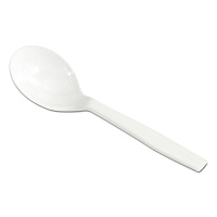 WNA Laguna Mediumweight Plastic Utensils, Soup Spoon, White, 1,000/Carton (130410)