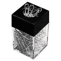 Universal Paper Clips with (1) Magnetic-Top Desktop Dispenser, #1, Smooth, Silver, 100 Clips/Pack, 12 Packs/Box (UNV72211)