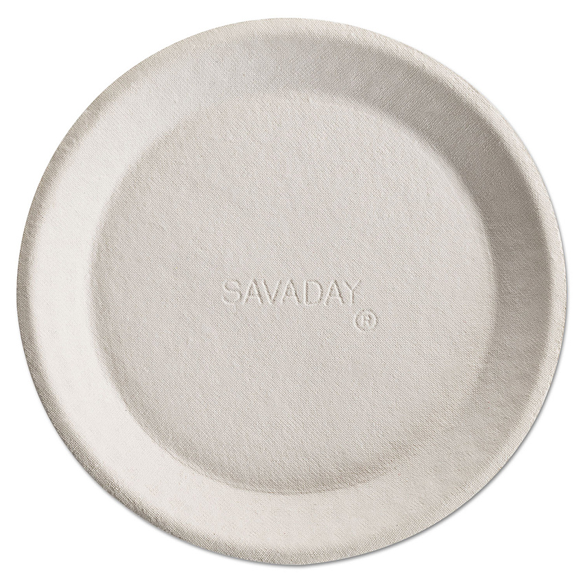 Chinet Savaday Molded Fiber Plates, 10" dia, Cream, 500/Carton (10117)