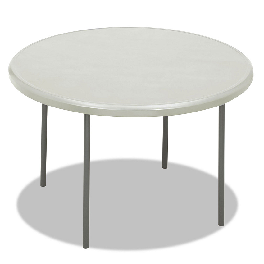 Iceberg IndestrucTable Classic Folding Table, Round, 48" x 29", Platinum (65243)