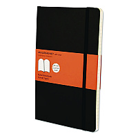 Moleskine Classic Softcover Notebook, 1-Subject, Narrow Rule, Black Cover, (192) 8.25 x 5 Sheets (MSL14)