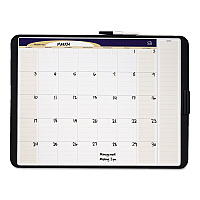 Tack And Write Monthly Calendar Board, 23 X 17, White Surface, Black Plastic Frame