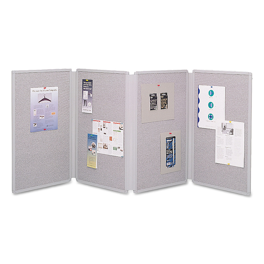 Quartet Tabletop Display Presentation Board, 72 x 30, Gray Surface, Gray Frame (773630)