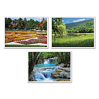 Hoffmaster Summer Multi-Pack Placemats, 10 x 14, Three Different Scenes, 1,000/Carton (702077)