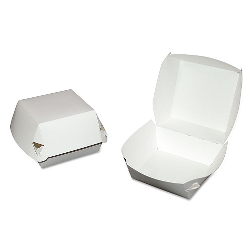 SCT Hamburger Clamshell, 4.37 x 4.37 x 3.37, White, Paper, 500/Carton (0705)