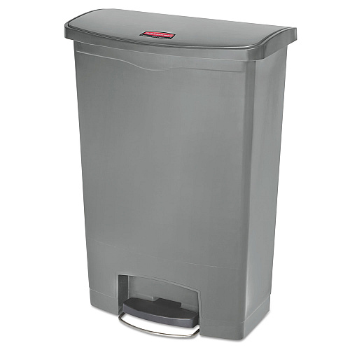 Rubbermaid Commercial Streamline Resin Step-On Container, Front Step Style, 24 gal, Polyethylene, Gray (1883606)
