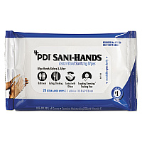 PDI Sani-Hands Instant Hand Sanitizing Wipes, 1-Ply, 5.5 x 8.4, White, 20/Pack, 48 Packs/Carton (P71520)