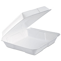 Dart Foam Hinged Lid Container, Performer Perforated Lid, 9.3 x 9.5 x 3, White, 100/Bag, 2 Bag/Carton (95HTPF1R)