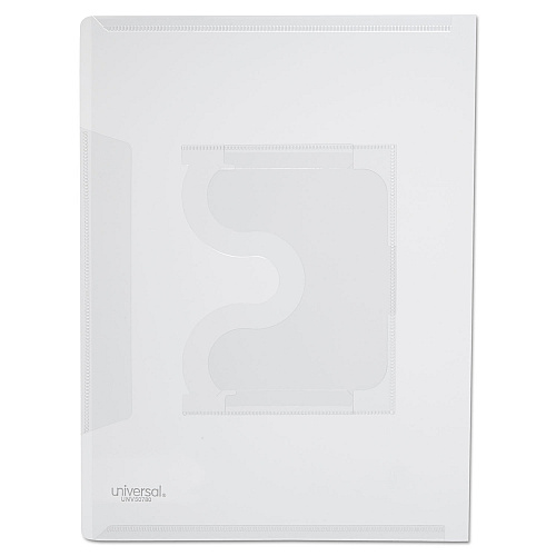 Universal Transparent Deluxe Locking Project Files with CD-ROM Holder, Letter Size, Clear, 25/Pack (UNV50780)