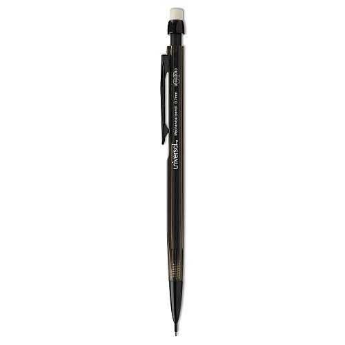 Universal Mechanical Pencil, 0.7 mm, HB (#2), Black Lead, Smoke/Black Barrel, Dozen (UNV22010)