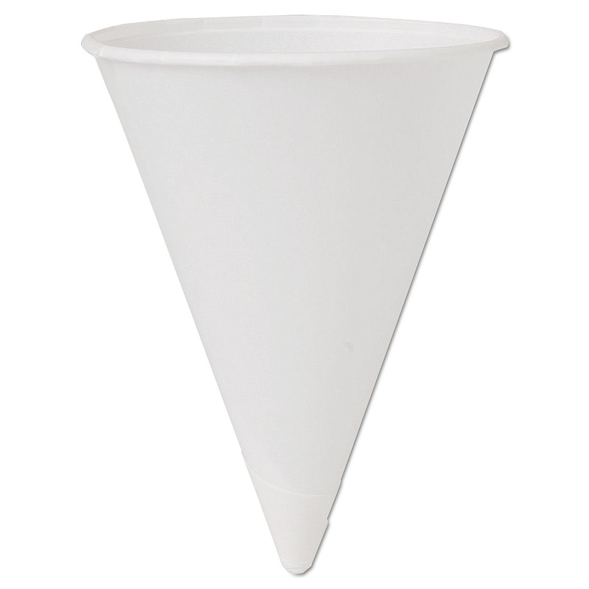 SOLO Cone Water Cups, ProPlanet Seal, Cold, Paper, 4 oz, White, 200/Bag, 25 Bags/Carton (4BRCT)