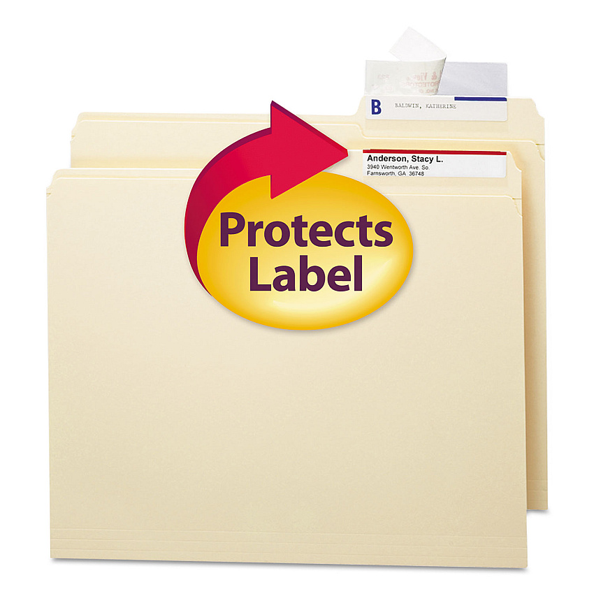 Smead Seal and View File Folder Label Protector, Clear Laminate, 3.5 x 1.69, 100/Pack (67600)