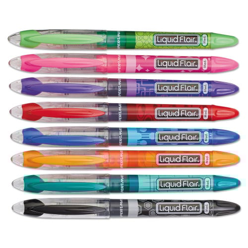 Paper Mate Liquid Flair Stick Porous Point Marker Pen, 0.7mm, Assorted