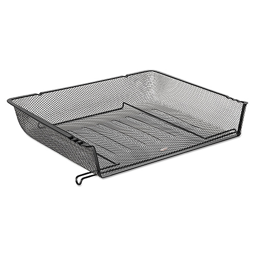 Rolodex Mesh Stacking Side Load Tray, 1 Section, Letter Size Files, 14.25" x 10.13" x 2.75", Black (62555)