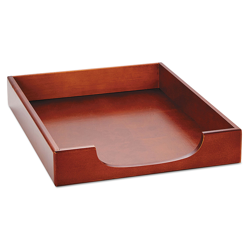 Rolodex Wood Tones Desk Tray, 1 Section, Letter Size Files, 8.5" x 11", Mahogany (23350)
