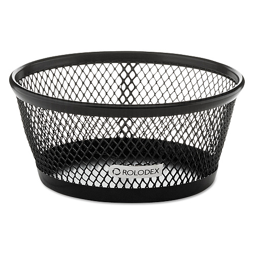 Rolodex Mesh Jumbo Nestable Paper Clip Dish, Wire Mesh, 4.3" Diameter x 2"h,  Black (62562)