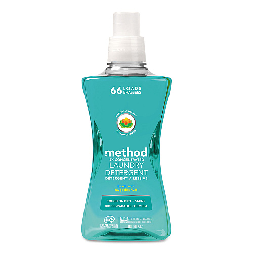 Method 4X Concentrated Laundry Detergent, Beach Sage, 53.5 oz Bottle (01489EA)