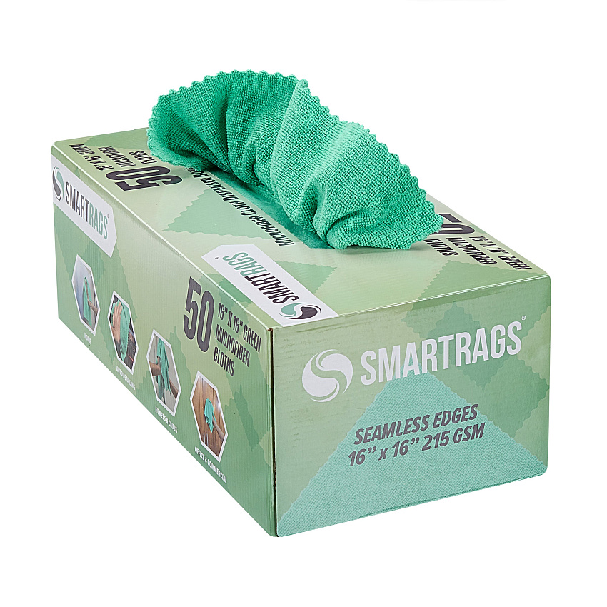 Smartrags Xl Microfiber 35 Gram 16x16 Green, Case Of 400 (M931G)