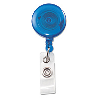 Advantus Translucent Retractable ID Card Reel, 30" Extension, Blue, 12/Pack (75472)