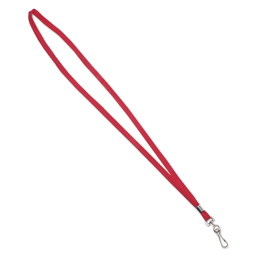 Advantus Deluxe Lanyards, Metal J-Hook Fastener, 36" Long, Red, 24/Box (75425)