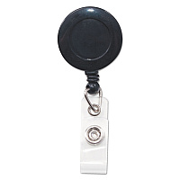 Advantus Swivel-Back Retractable ID Card Reel, 30" Extension, Black, 12/Pack (75548)