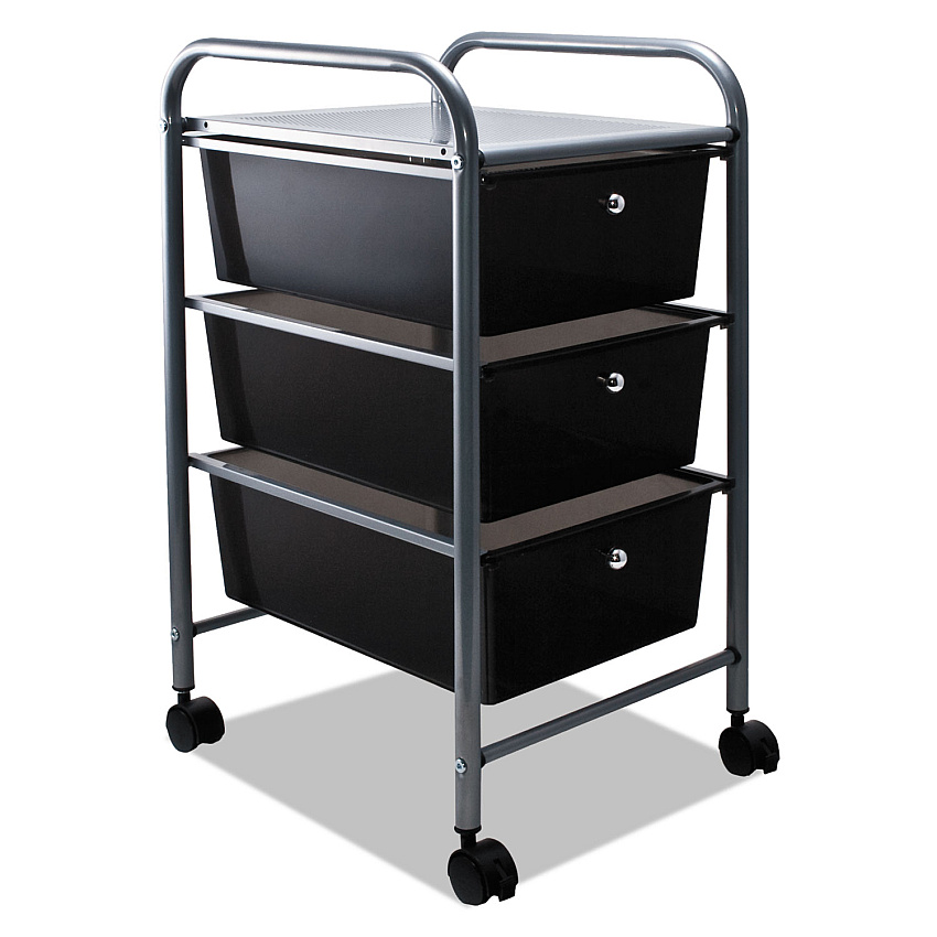 Advantus Portable Drawer Organizer, 13w x 15.38d x 25.88h, Smoke/Matte Gray (34006)