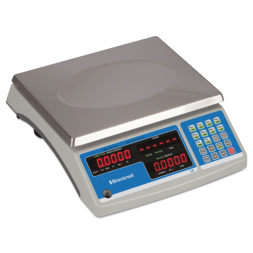 Brecknell Electronic 60 lb Coin and Parts Counting Scale, 11.5 x 8.75, Gray (B140)