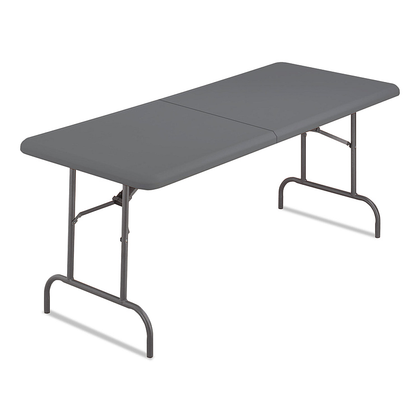 Iceberg IndestrucTable Classic Bi-Folding Table, Rectangular, 60" x 30" x 29", Charcoal (65457)