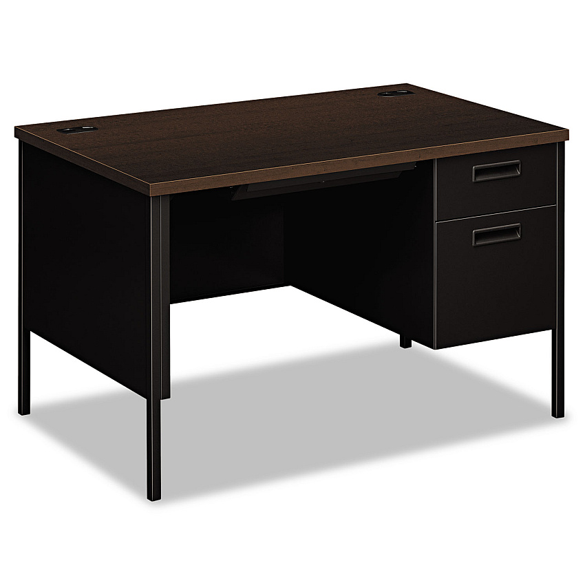 HON Metro Classic Series Right Pedestal Desk, 48" x 30" x 29.5", Mocha/Black (P3251RMOP)