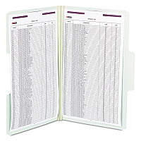 Smead SuperTab Pressboard Fastener Folders with Two SafeSHIELD Fasteners, 2" Expansion, Legal Size, Gray-Green, 25/Box (19981)