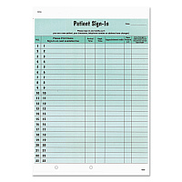 Tabbies Patient Sign-In Label Forms, Two-Part Carbon, 8.5 x 11.63, Green Sheets, 125 Forms Total (14532)