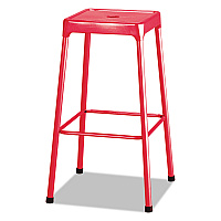 Safco Bar-Height Steel Stool, Backless, Supports Up to 250 lb, 29" Seat Height, Red (6606RD)