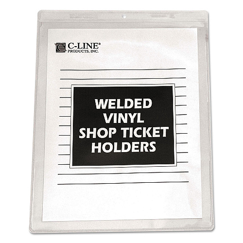 C-Line Clear Vinyl Shop Ticket Holders, Both Sides Clear, 15 Sheets, 8.5 x 11, 50/Box (80911)
