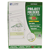 C-Line Specialty Project Folders, Letter Size, Clear, 25/Box (62627)