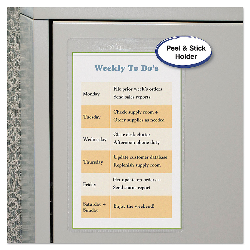 C-Line Self-Adhesive Shop Ticket Holders, Super Heavy, 25 Sheets, 5 x 8, 50/Box (70058)