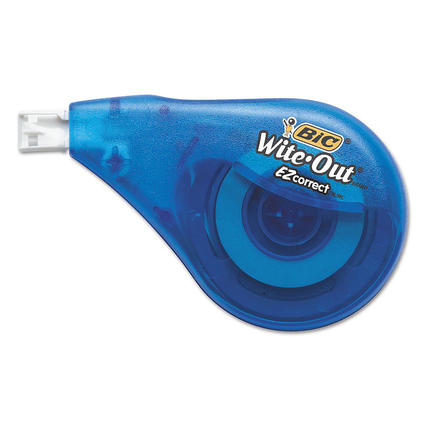 BIC Wite-Out EZ Correct Correction Tape, Non-Refillable, Randomly Assorted Applicator Colors, 0.17" x 472" (WOTAPP11)