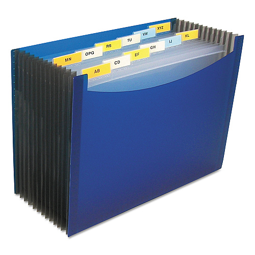 C-Line 13-Pocket Expanding File, 9.25" Expansion, 13 Sections, 1/6-Cut Tabs, Letter Size, Blue (48235)