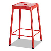 Safco Counter-Height Steel Stool, Backless, Supports Up to 250 lb, 25" Seat Height, Red (6605RD)