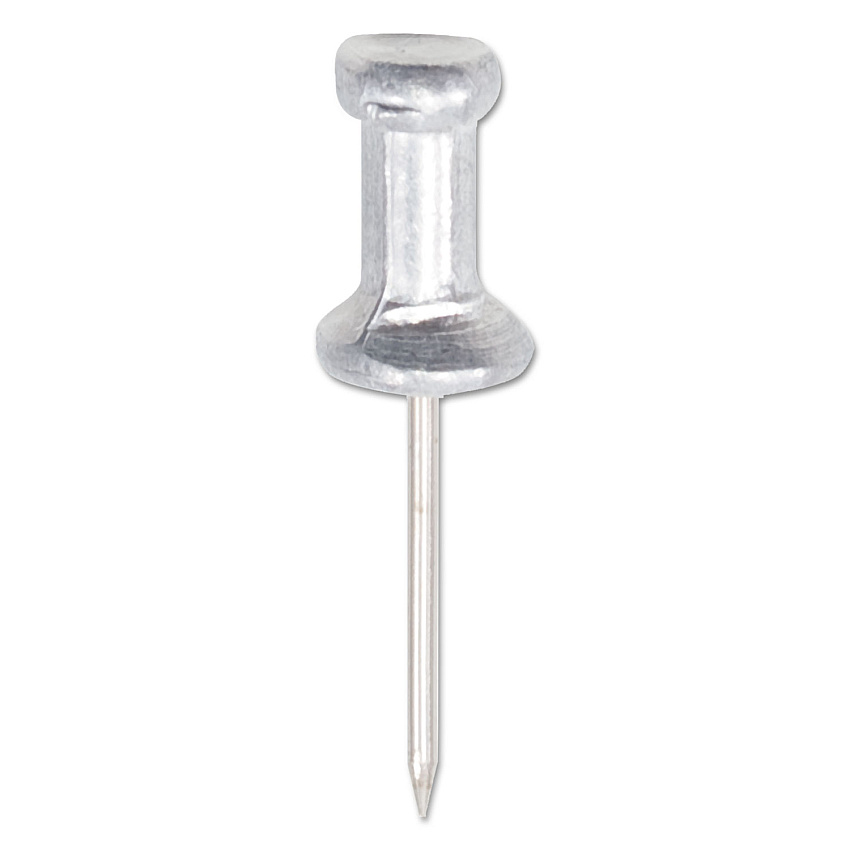 GEM Aluminum Head Push Pins, Aluminum, Silver, 0.63", 100/Box (CPAL5)