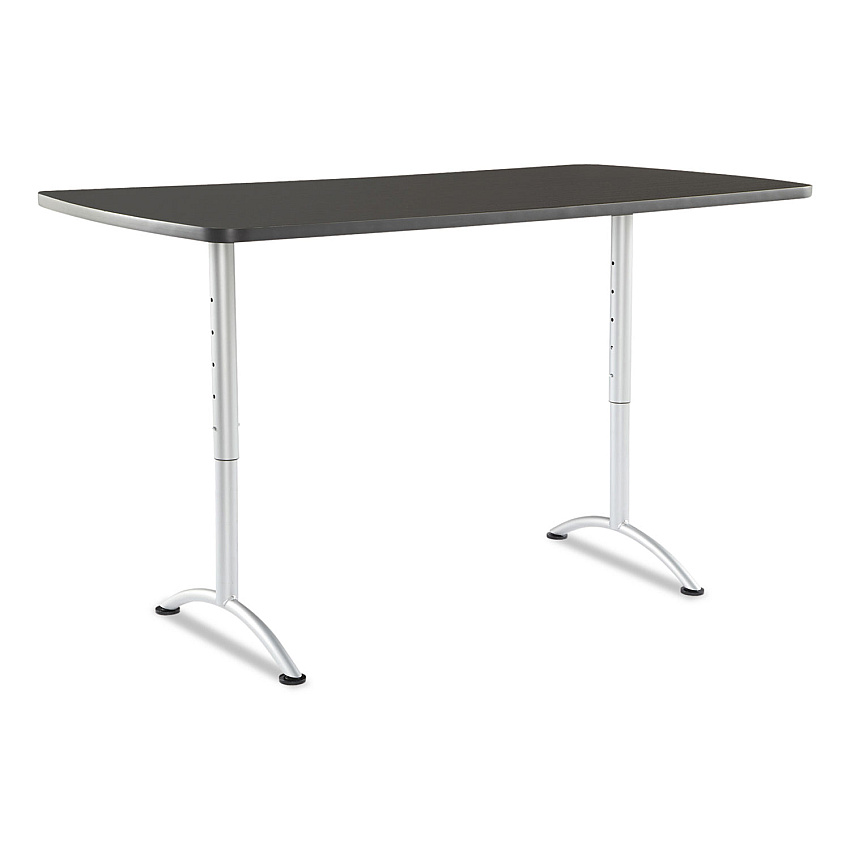 Iceberg ARC Adjustable-Height Table, Rectangular, 36" x 72" x 30" to 42", Graphite Top, Silver Base (69327)