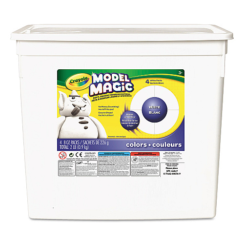 Crayola Model Magic Modeling Compound, 8 oz Packs, 4 Packs, White, 2 lbs (574400)
